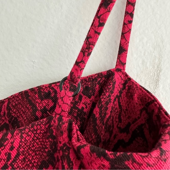 Reformation Morrison Mini Dress in Red Snake Print - Picture 8 of 13